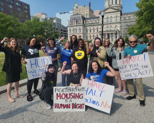 fw5u_xwwiaercy6 Members of Baltimore Renters United, including JUFJers, demanding that the Housing Authority of Baltimore City stop mass evictions