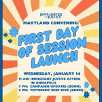 First Day of Session Launch graphic with sunburst design