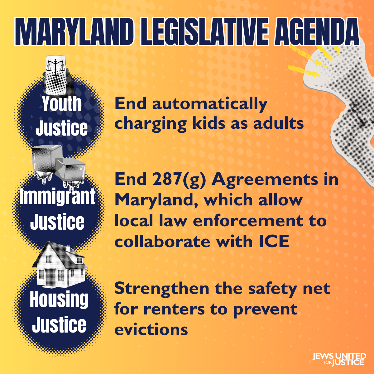 Maryland Legislative Agenda: Youth Justice, Immigrant Justice, Housing Jusitce