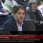 Rabbi Scott Perlo testifying in front of the Montgomery County Council