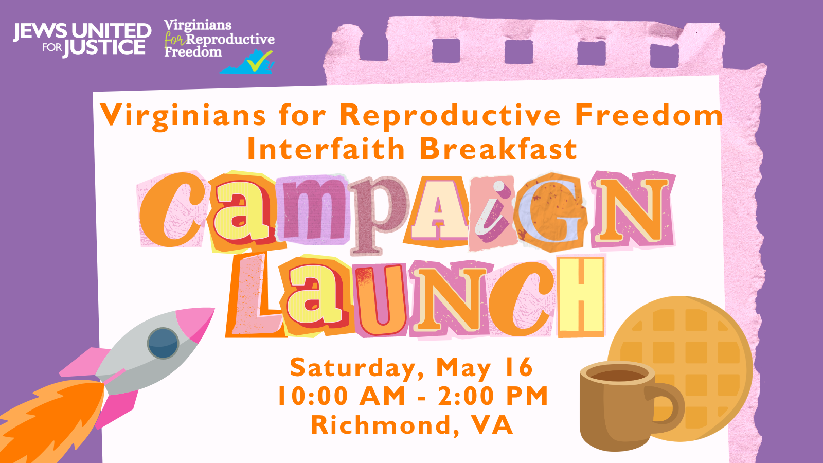 Virginians for Reproductive Freedom Interfaith Breakfast & Campaign Launch
